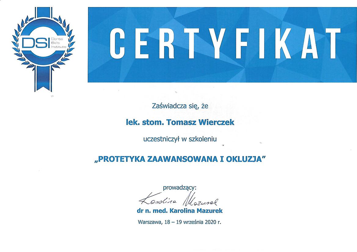 Certyfikat Wierczek 7023